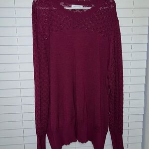 Liz Claiborne Burgundy Knit Sweater